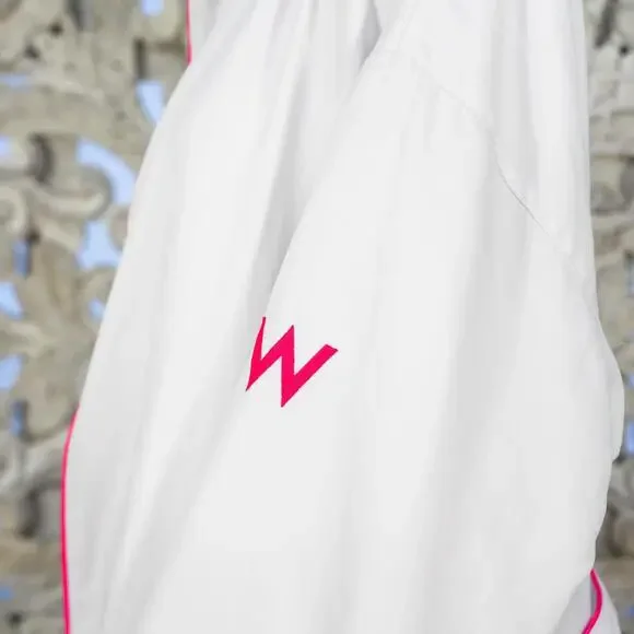 W Hotel Boca Terry White Hooded Bathrobe Pink Trim One Size Exclusive Shanghai - Picture 8 of 15